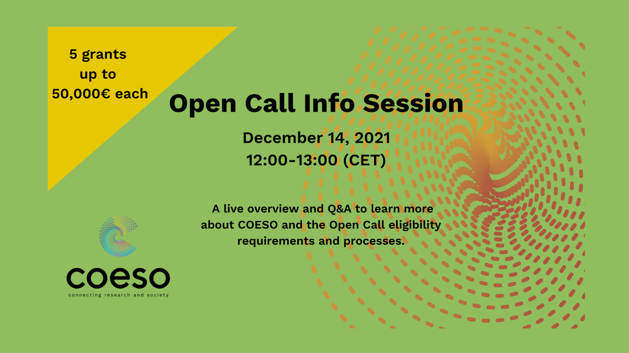 Live session COESO open call: 14 de dezembro
