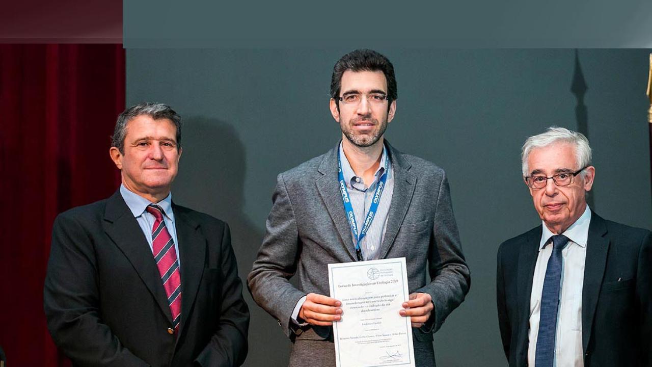 Luís Abranches Monteiro, Pres. do Conselho Diretivo da Associação Portuguesa de Urologia, Frederico Furriel e Francisco Rolo, Pres. da Comissão Científica da Associação Portuguesa de Urologia