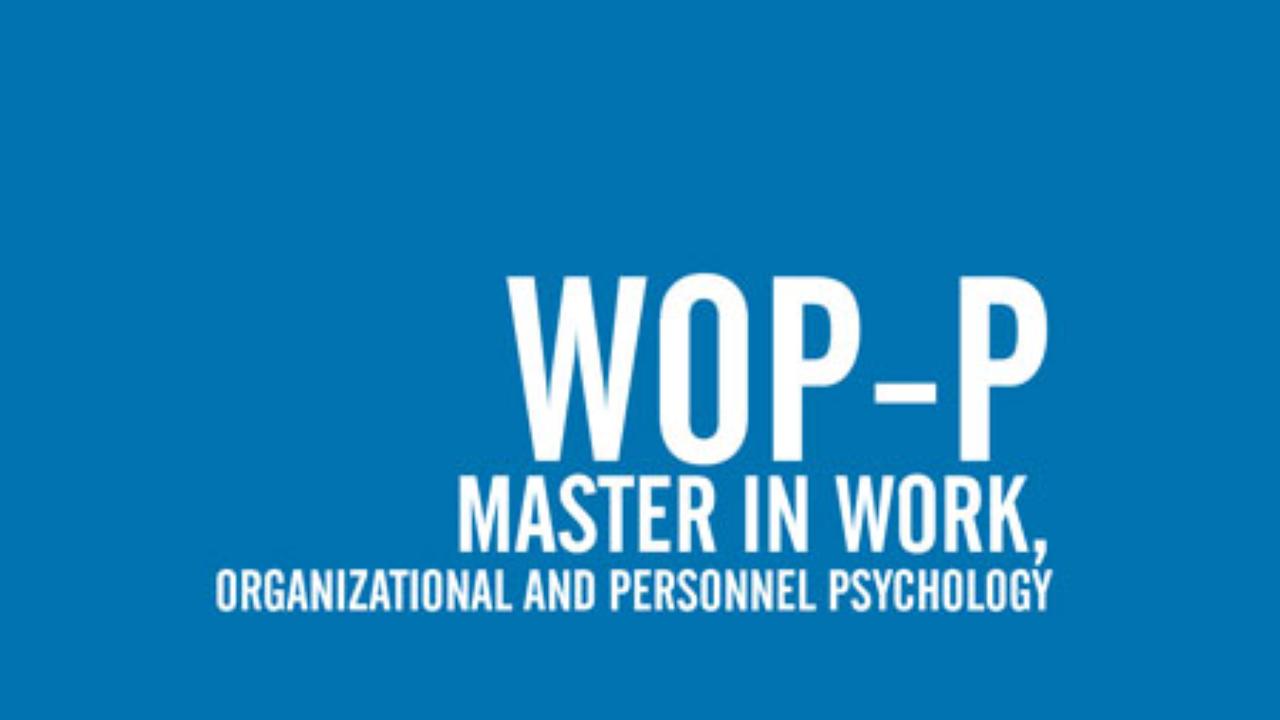 Mestrado em Psicologia do Trabalho, das Organizações e dos Recursos Humanos Erasmus Mundus Joint Master Degree in Work, Organizational and Personnel Psychology (WOP-P) Erasmus+: Erasmus Mundus