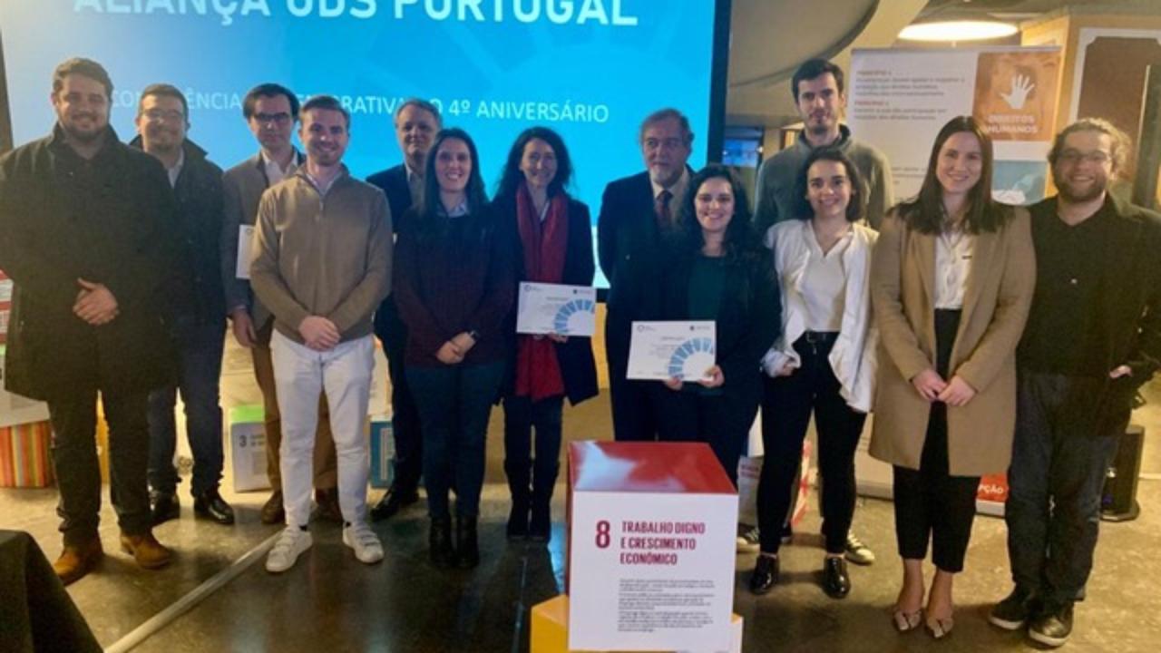 Comitiva da UC durante o evento do 4º aniversário da Aliança ODS Portugal.