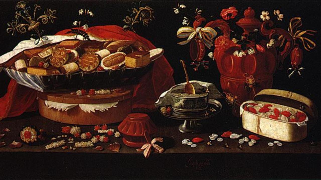 Natureza morta com doces e barros, 1676