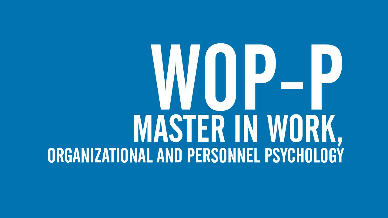 Mestrado em Psicologia do Trabalho, das Organizações e dos Recursos Humanos Erasmus Mundus Joint Master Degree in Work, Organizational and Personnel Psychology (WOP-P) Erasmus+: Erasmus Mundus