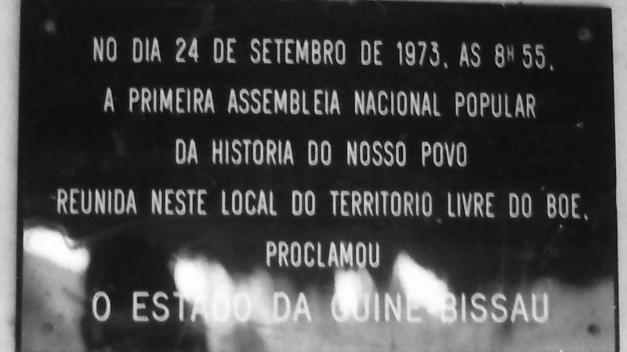 Memorial plaque independence Guinea-Bissau Madina de Boé