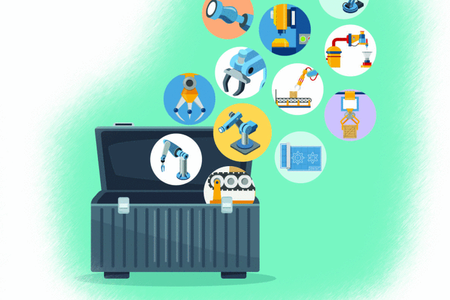 Ilustração robo colaborativo